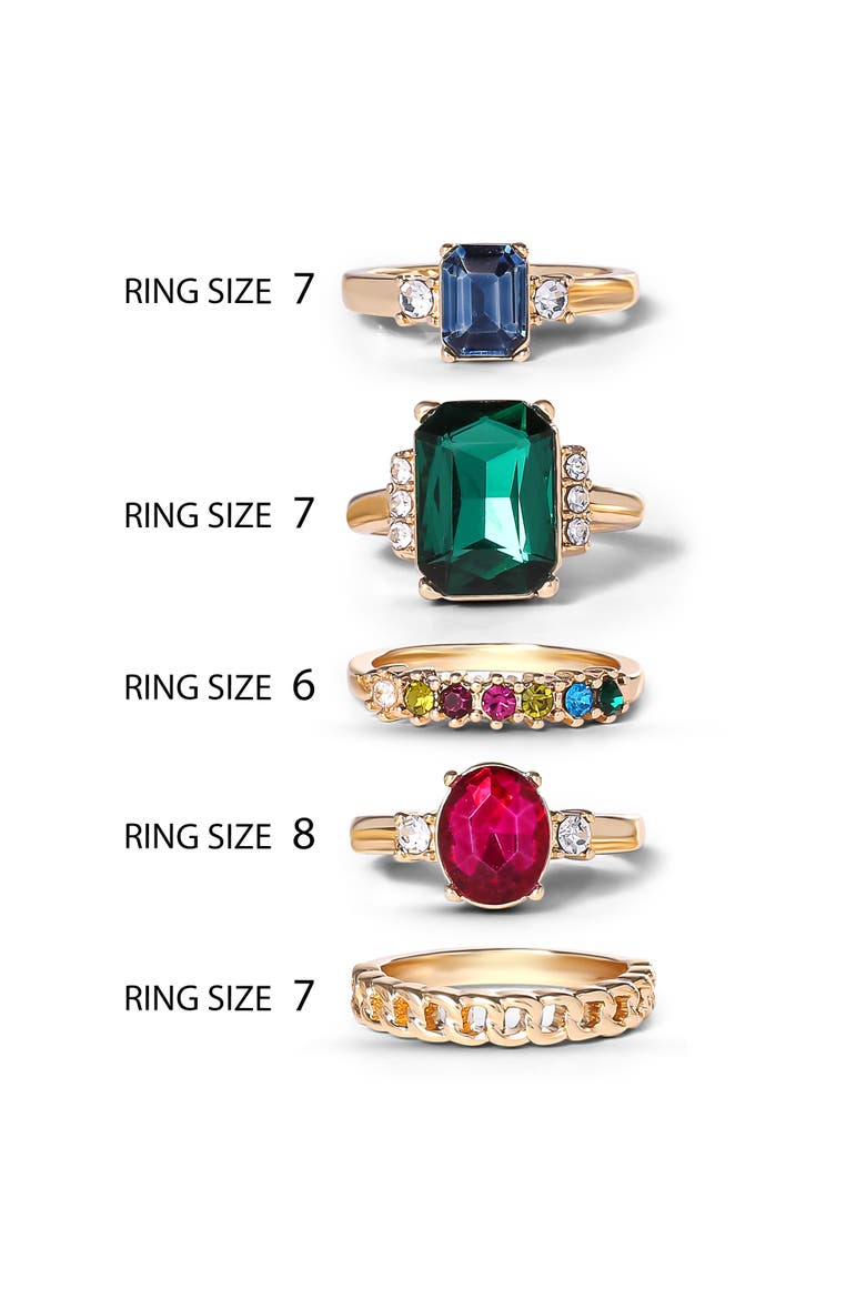 Multi-Gemstone Statement Ring Set, Alternate, color, Gold