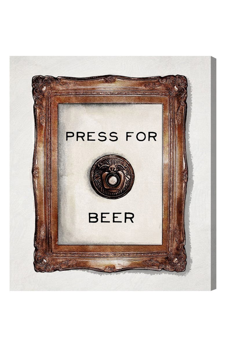Oliver Gal Press for Beer Canvas Wall Art, Main, color, 