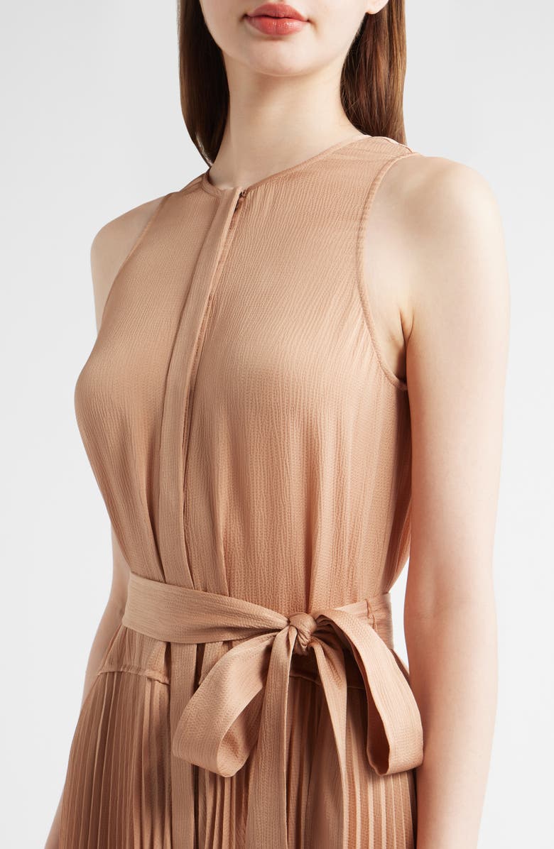 KOBI HALPERIN Maxine Crinkle Pleated Midi Dress, Alternate, color, Chai