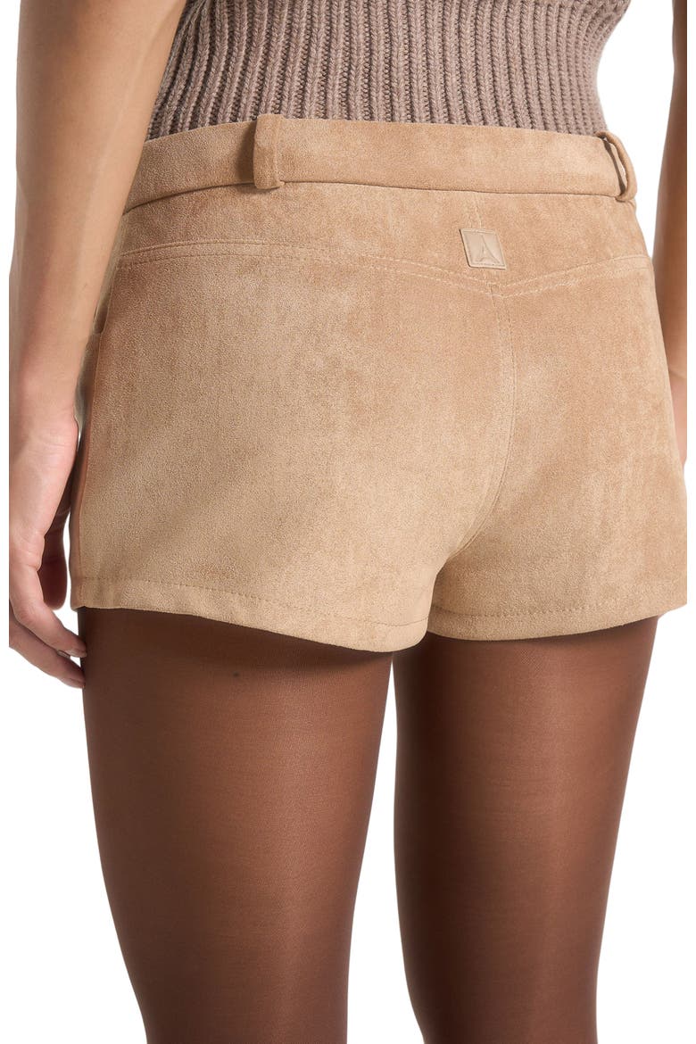 Fara Suede Mini Shorts, Alternate, color, Beige