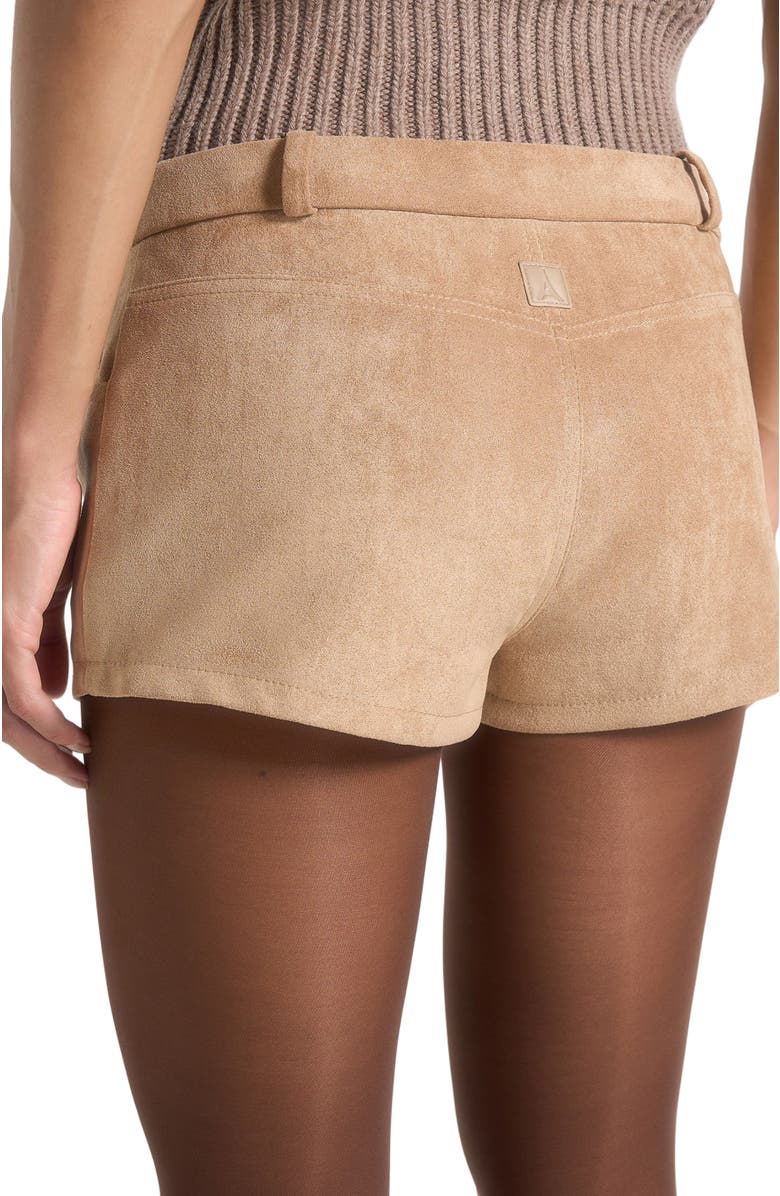 Manière De Voir Fara Suede Mini Shorts, Alternate, color, Beige