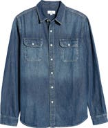 AG Benning Chambray Slim Fit Utility Shirt