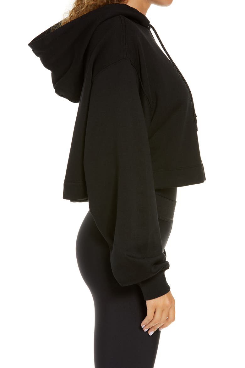Bae Crop Hoodie, Alternate, color, BLACK