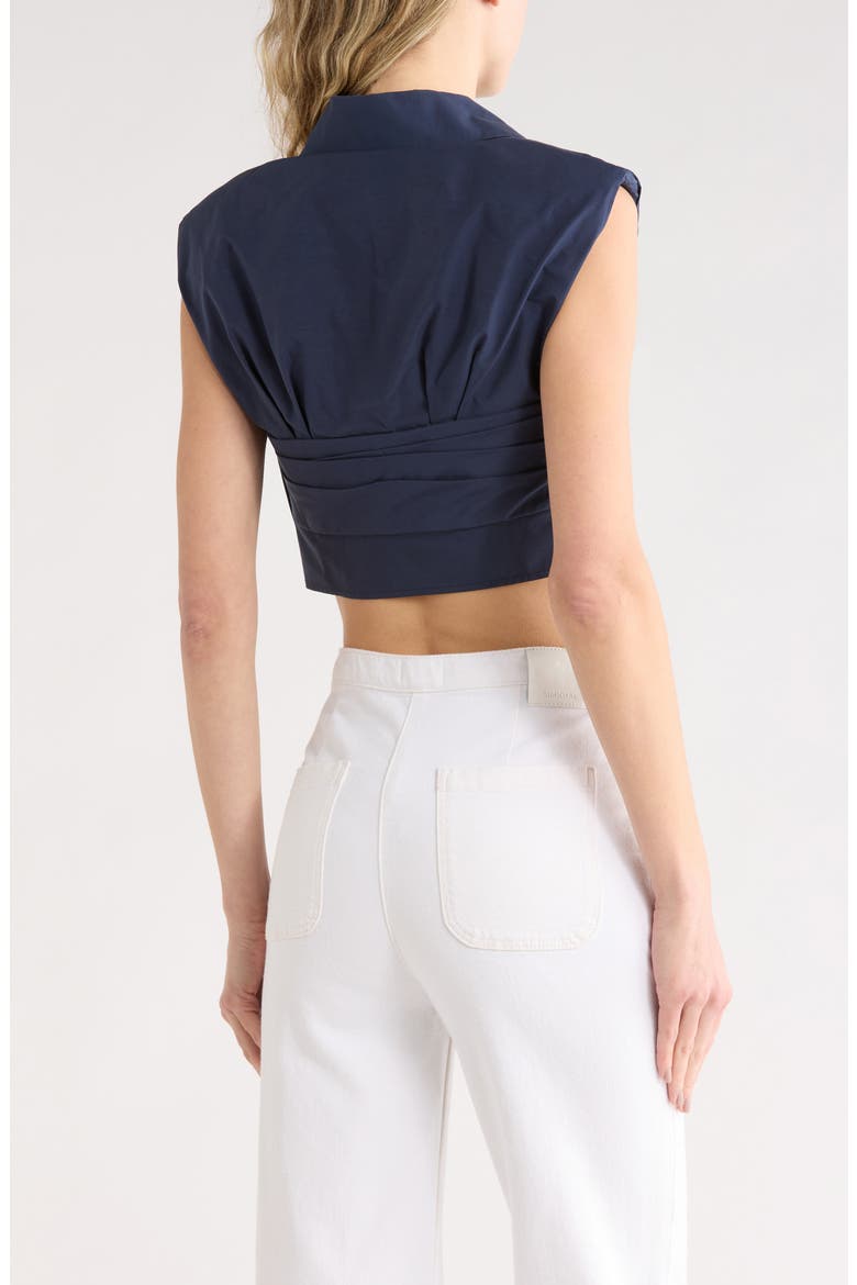 Emie Cap Sleeve Boxy Crop Top, Alternate, color, MIDNIGHT