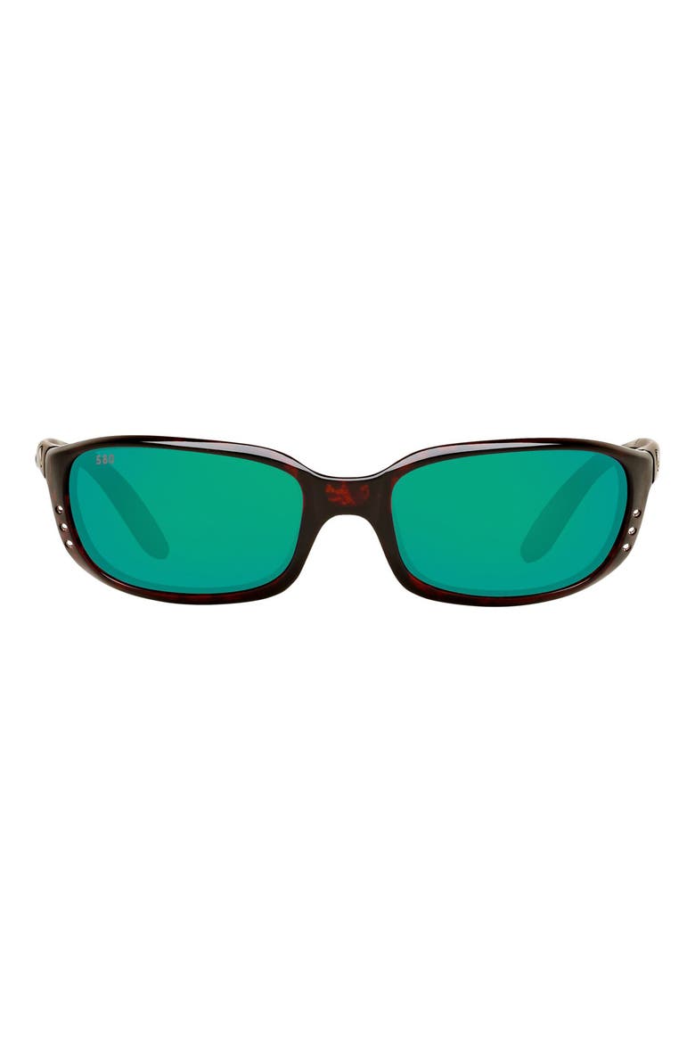 59mm Polarized Wraparound Sunglasses, Main, color, TORTOISE
