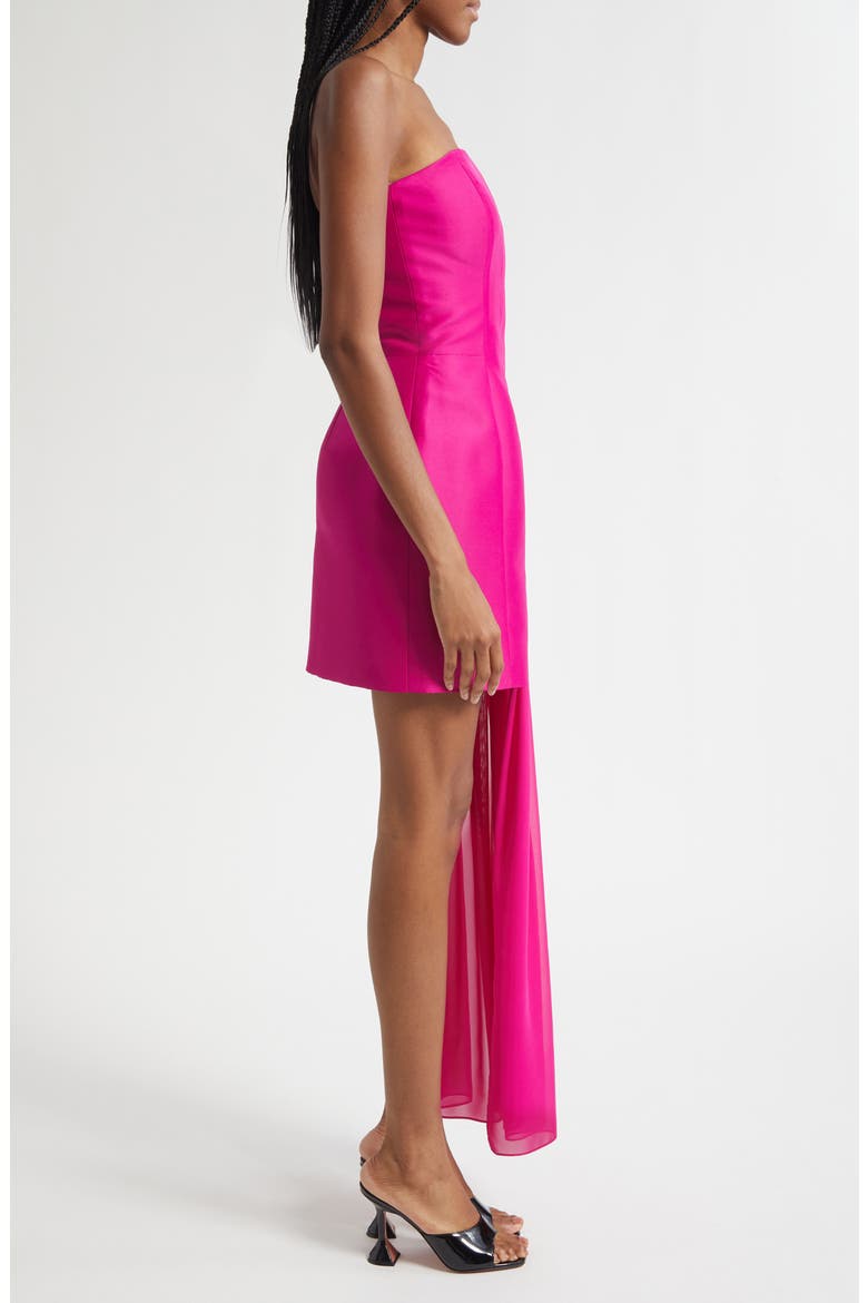 Siti Drape Strapless Cocktail Dress, Alternate, color, FUSCHIA