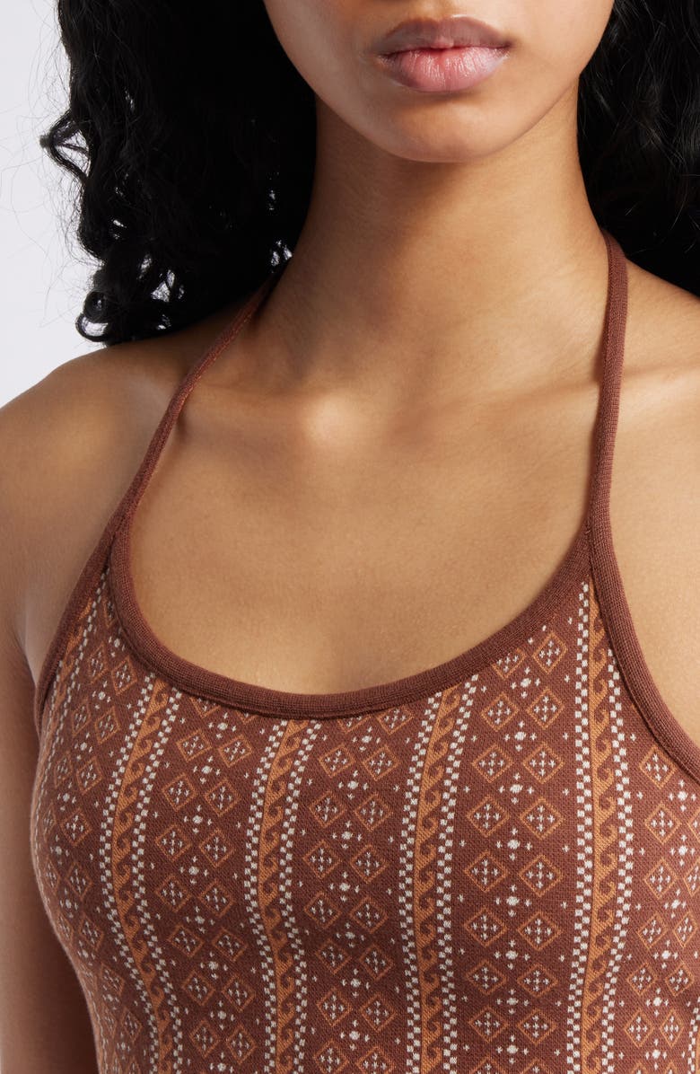 Rip Curl San Carlos Jacquard Knit Halter Top, Alternate, color, Brown