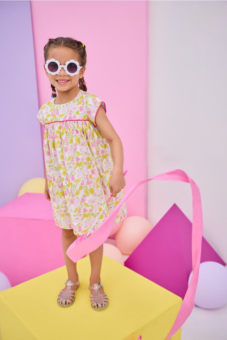 Kids' Floral Charlotte Dress, Alternate, color, Bedford Buttercup