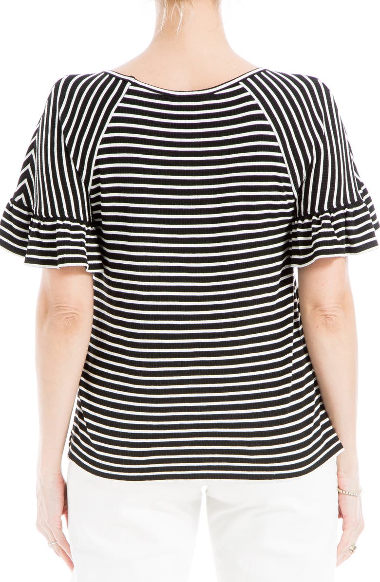 MAX STUDIO Stripe Flutter Sleeve Top, Alternate, color, 
