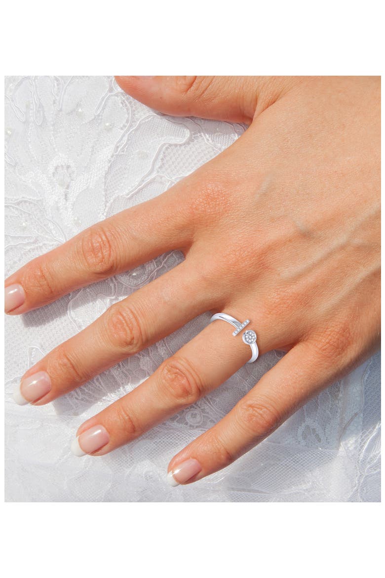 Pac-Man Lane Diamond Ring, Alternate, color, SILVER