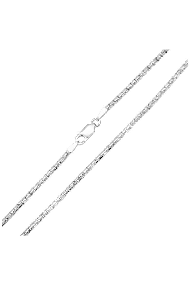 Sterling Silver Italian Round Box Chain Necklace, Alternate, color, SILVER