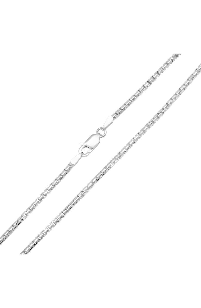 Queen Jewels Sterling Silver Italian Round Box Chain Necklace, Alternate, color, Silver