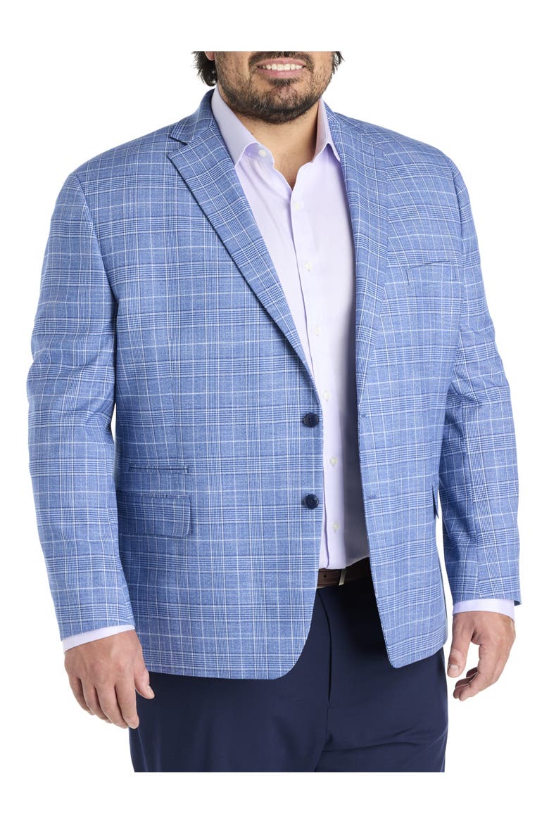 Big & Tall Glen Plaid Sport Coat, Main, color, BLUE