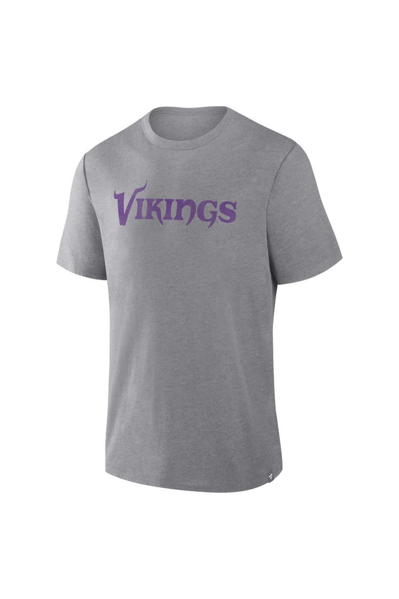 Men's Fanatics Heather Gray Minnesota Vikings Pass Rush Tri-Blend T-Shirt, Alternate, color, Heather Gray