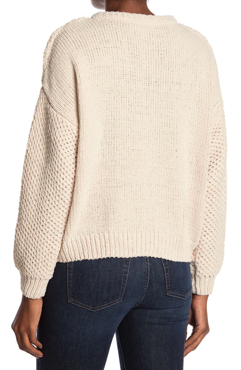 Love Tree Cable Knit Dolman Crop Sweater, Alternate, color,