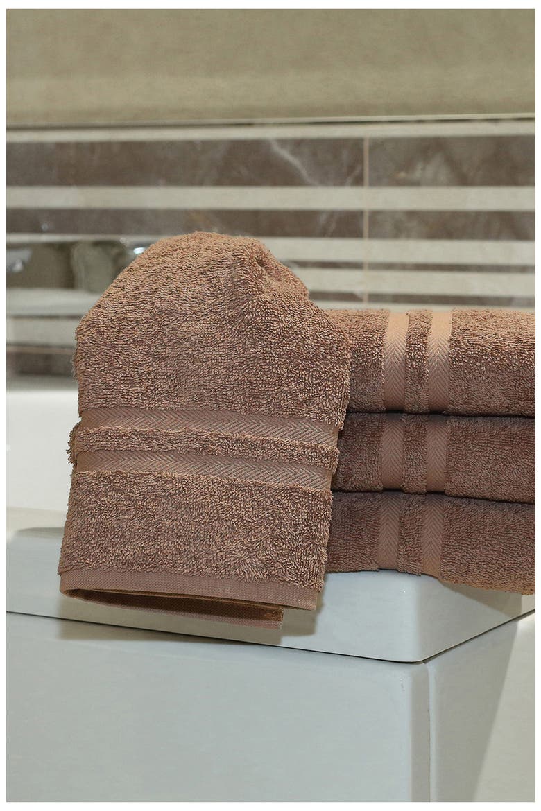 Denzi Turkish Cotton Hand Towel - Set of 4, Alternate, color, LATTE