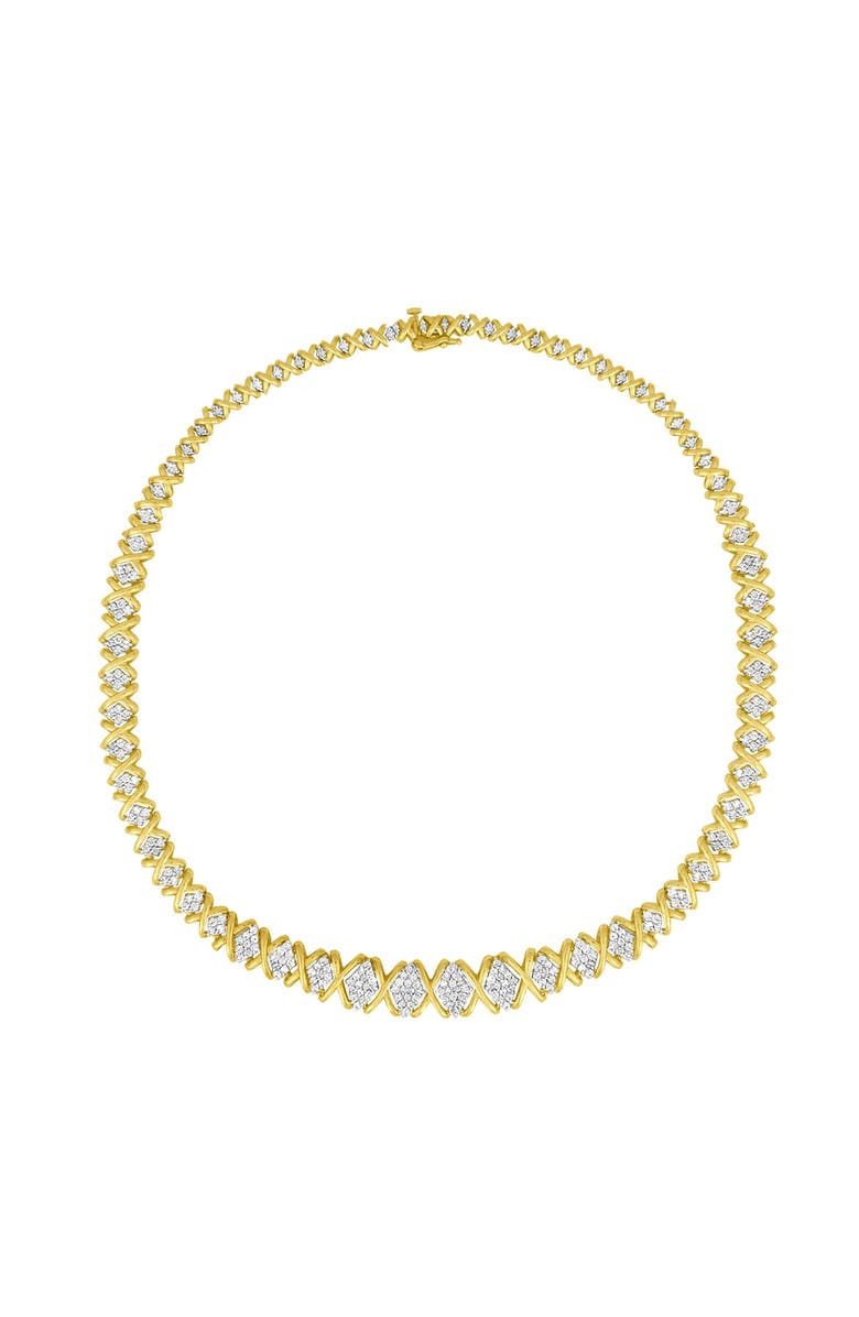 Haus of Brilliance 10K Yellow Gold 4 cttw Brilliant Diamond Graduating Riviera Statement Necklace, Main, color, Yellow