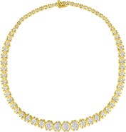 Haus of Brilliance 10K Yellow Gold 4 cttw Brilliant Diamond Graduating Riviera Statement Necklace