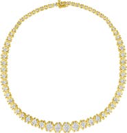 Haus of Brilliance 10K Yellow Gold 4 cttw Brilliant Diamond Graduating Riviera Statement Necklace