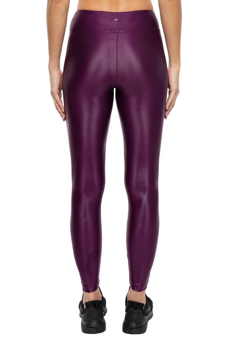 Lustrous High Waist Leggings, Alternate, color, SANGRIA