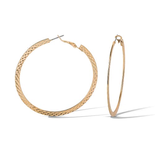 Jessica Simpson Textured Gold-tone Large Hoop Earrings In Gold