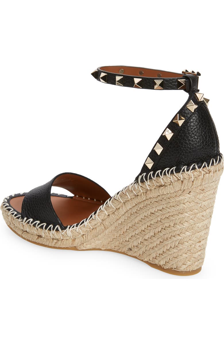 Valentino Garavani Valentino Rockstud Espadrille Wedge Sandal, Alternate, color,