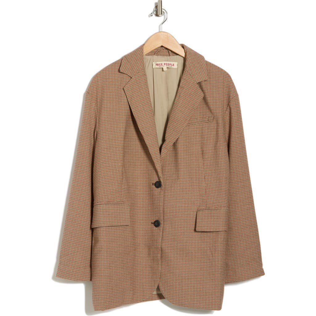 Free People Reggie Oversize Blazer In Ginger Combo
