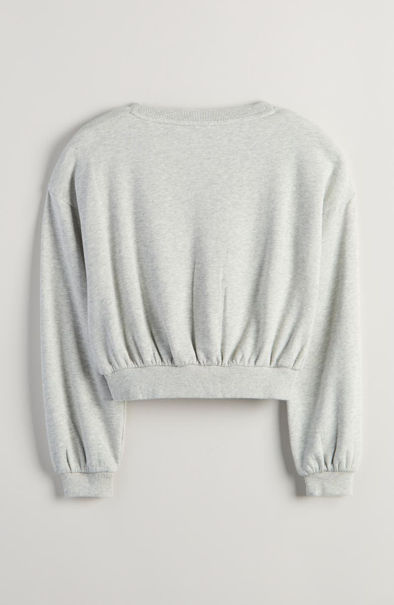 Treasure & Bond Kids' Appliqué Bow Sweatshirt, Alternate, color, Grey Light Heather Ruffle Bow