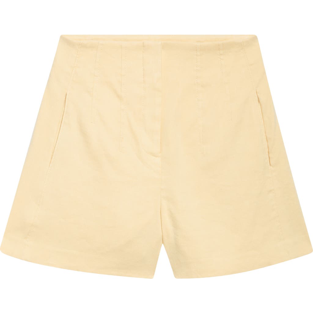 Veronica Beard Brit Stretch-linen Short In Chamomile In Yellow