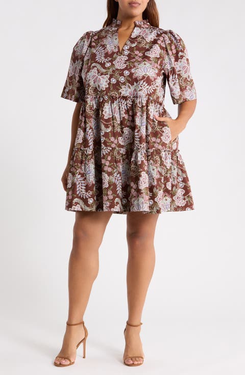 Dixie Split Neck Shift Dress