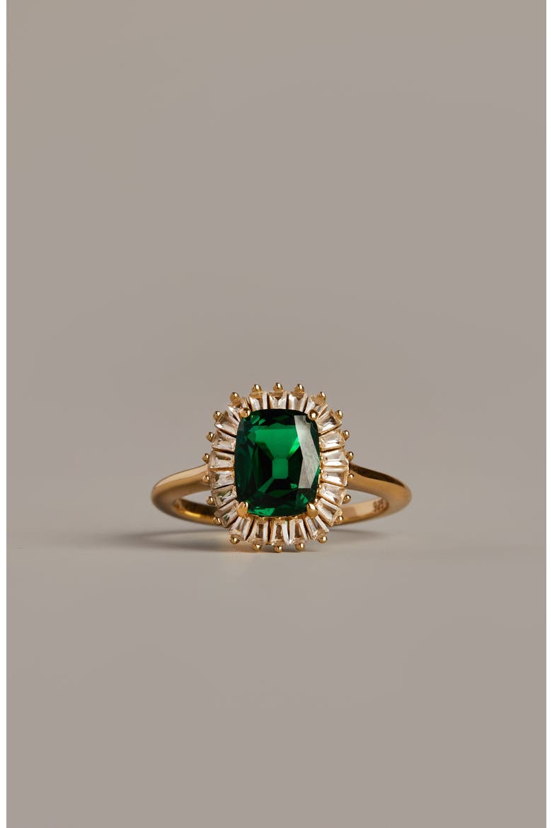 Alexandra Lab Grown Emerald Ring, Alternate, color, Yellow