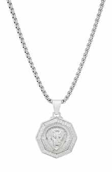 Men's Stainless Steel Lion Head Pendant Necklace