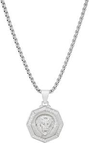 STEELTIME Men's Stainless Steel Lion Head Pendant Necklace