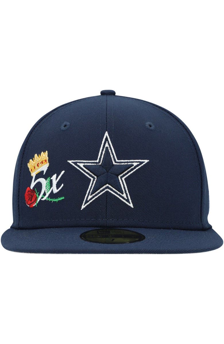 New Era Men's New Era Navy Dallas Cowboys Crown 5x Super Bowl Champions 59FIFTY Fitted Hat, Alternate, color,
