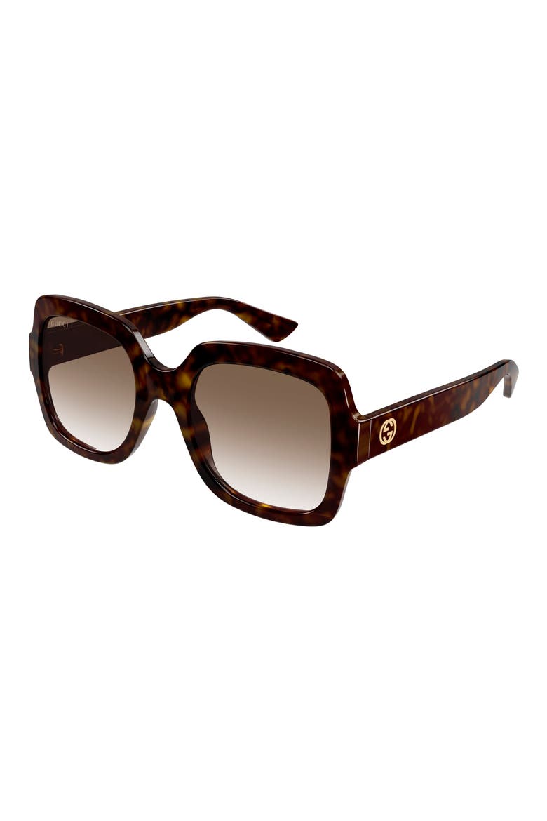 54mm Gradient Rectangular Sunglasses, Alternate, color, HAVANA