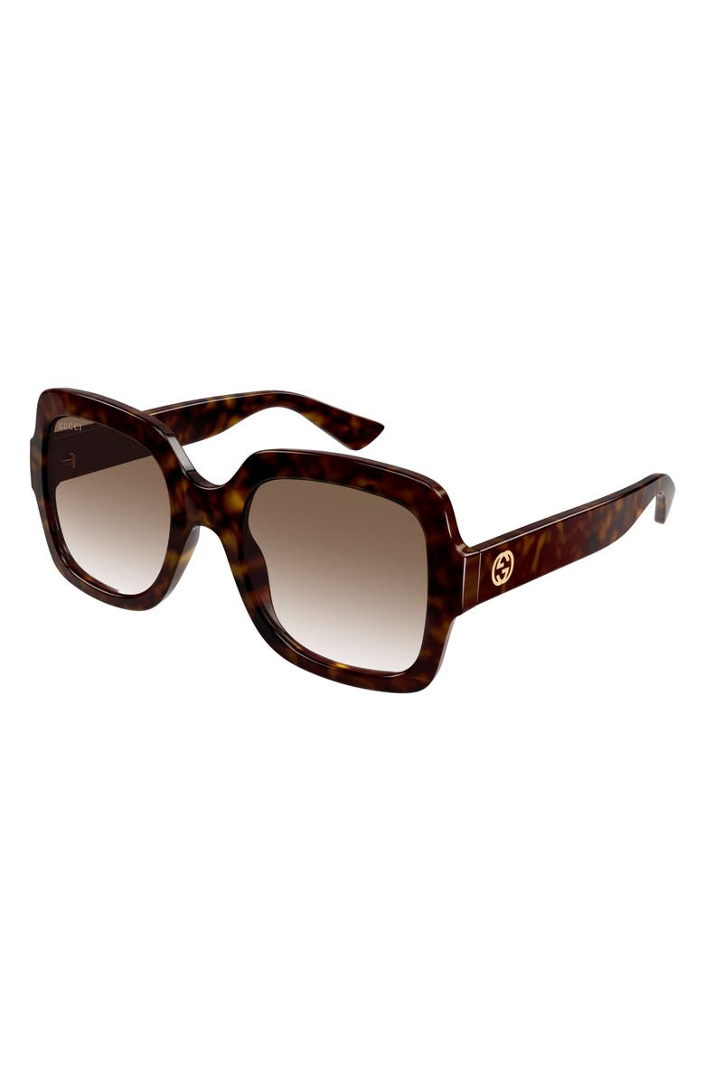 Gucci 54mm Gradient Rectangular Sunglasses, Alternate, color, 