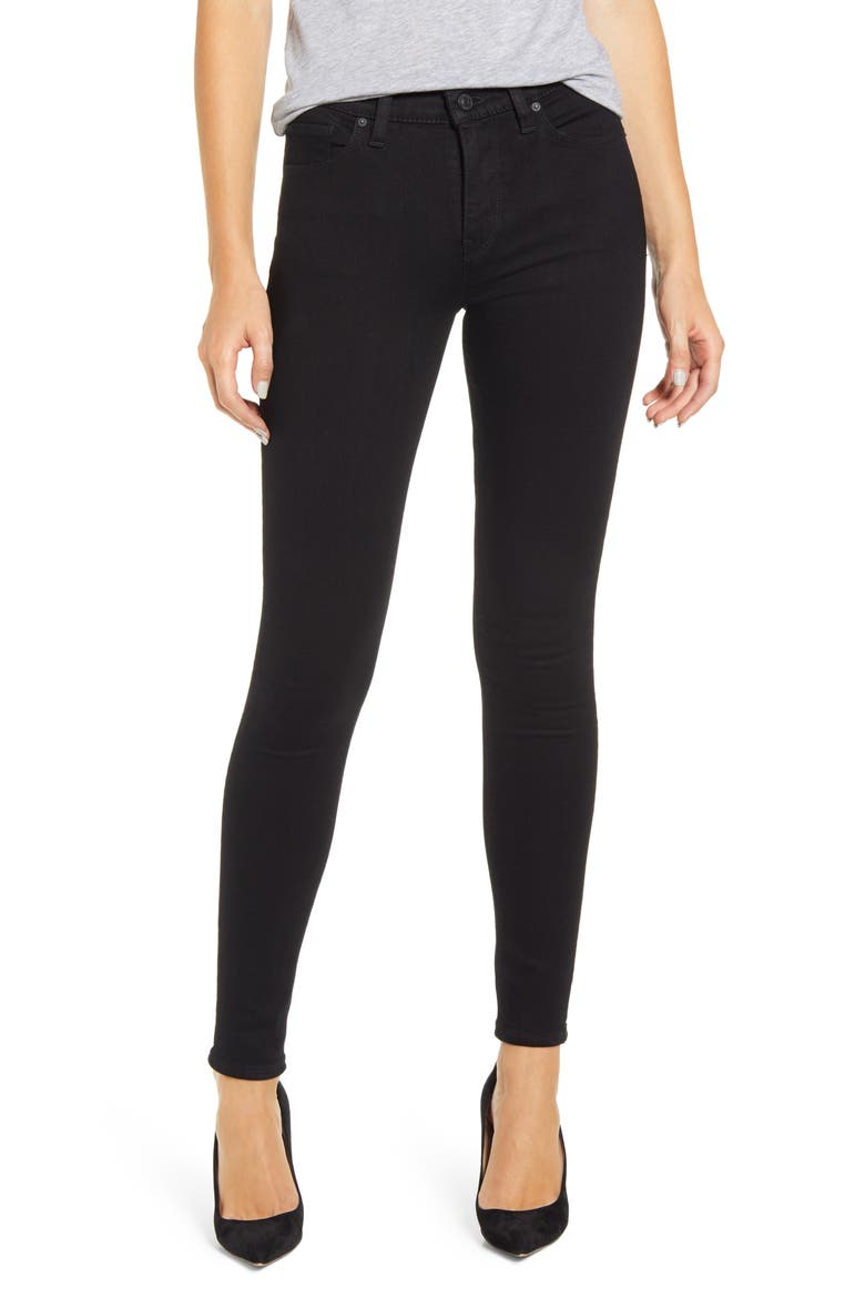 Nico Mid-Rise Super Skinny, Main, color, BLACK