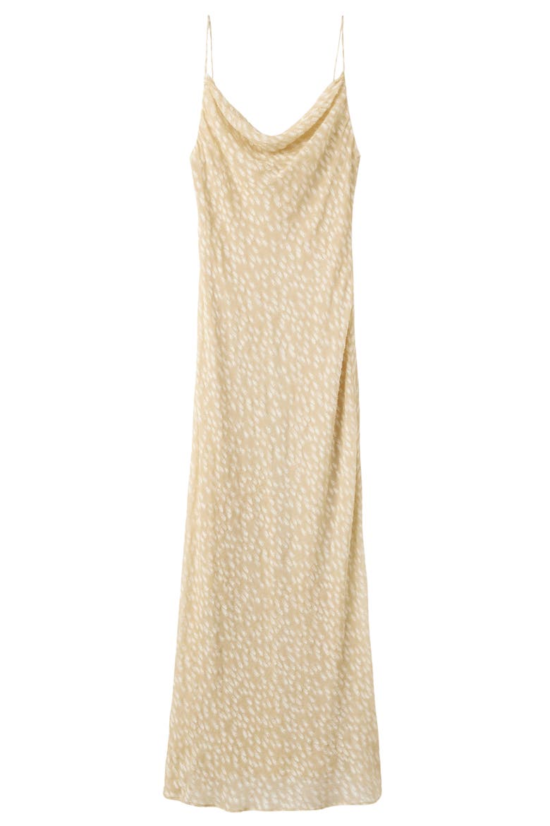 Livy Cowl Neck Clip Dot Dress, Main, color, BEIGE
