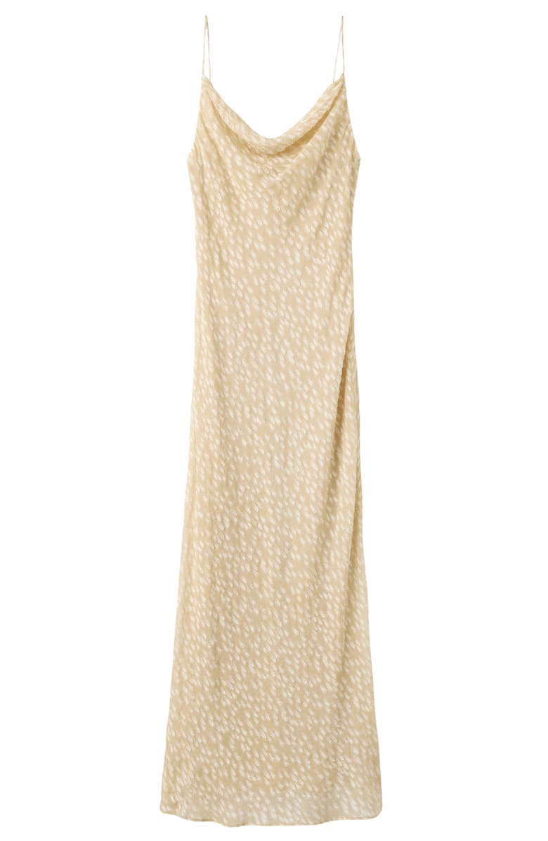 MANGO Livy Cowl Neck Clip Dot Dress, Main, color, Beige
