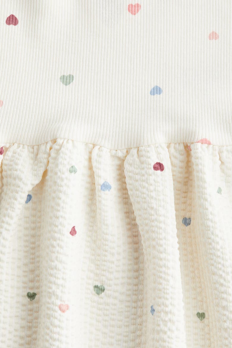 Ribbed Cotton Dress, Alternate, color, Cream/hearts