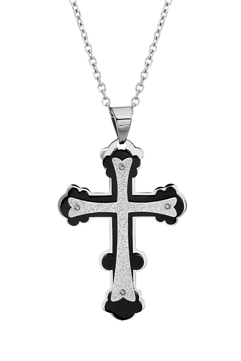 Cross Pendant Necklace, Main, color, SILVER