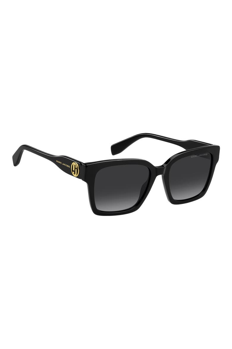 53mm Gradient Square Sunglasses, Alternate, color, BLACK/ DARK GREY SF
