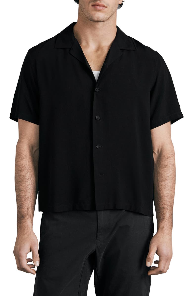 rag & bone Avery Button-Up Shirt, Main, color, Blk