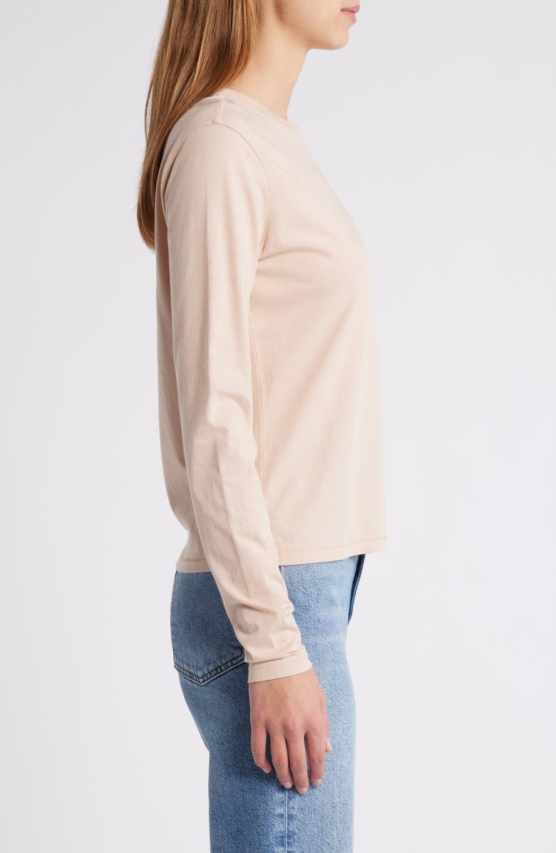 FRAME Cotton Crewneck Top, Alternate, color, Almond Pink