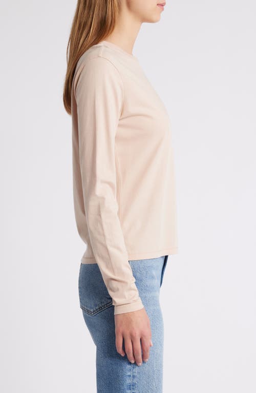 Frame Long-sleeve Baby Tee In Almond Pink