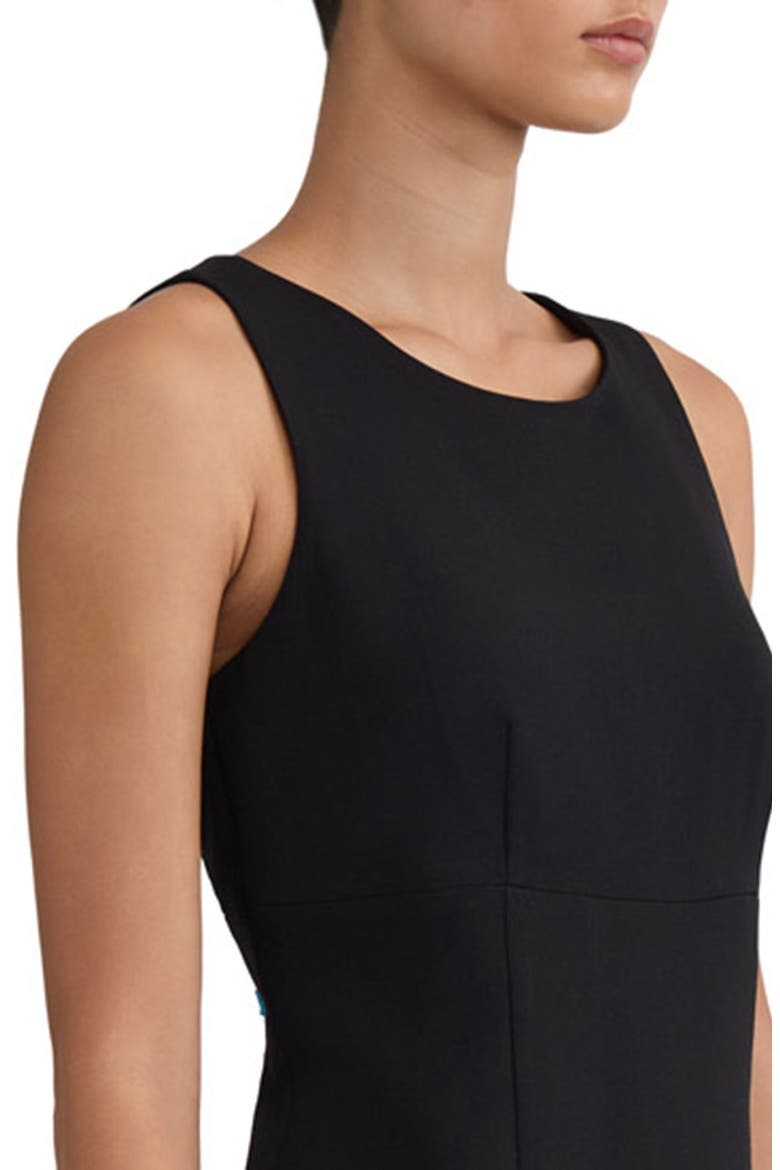 Pleated Sleeveless Sheath Dress, Alternate, color, BLACK