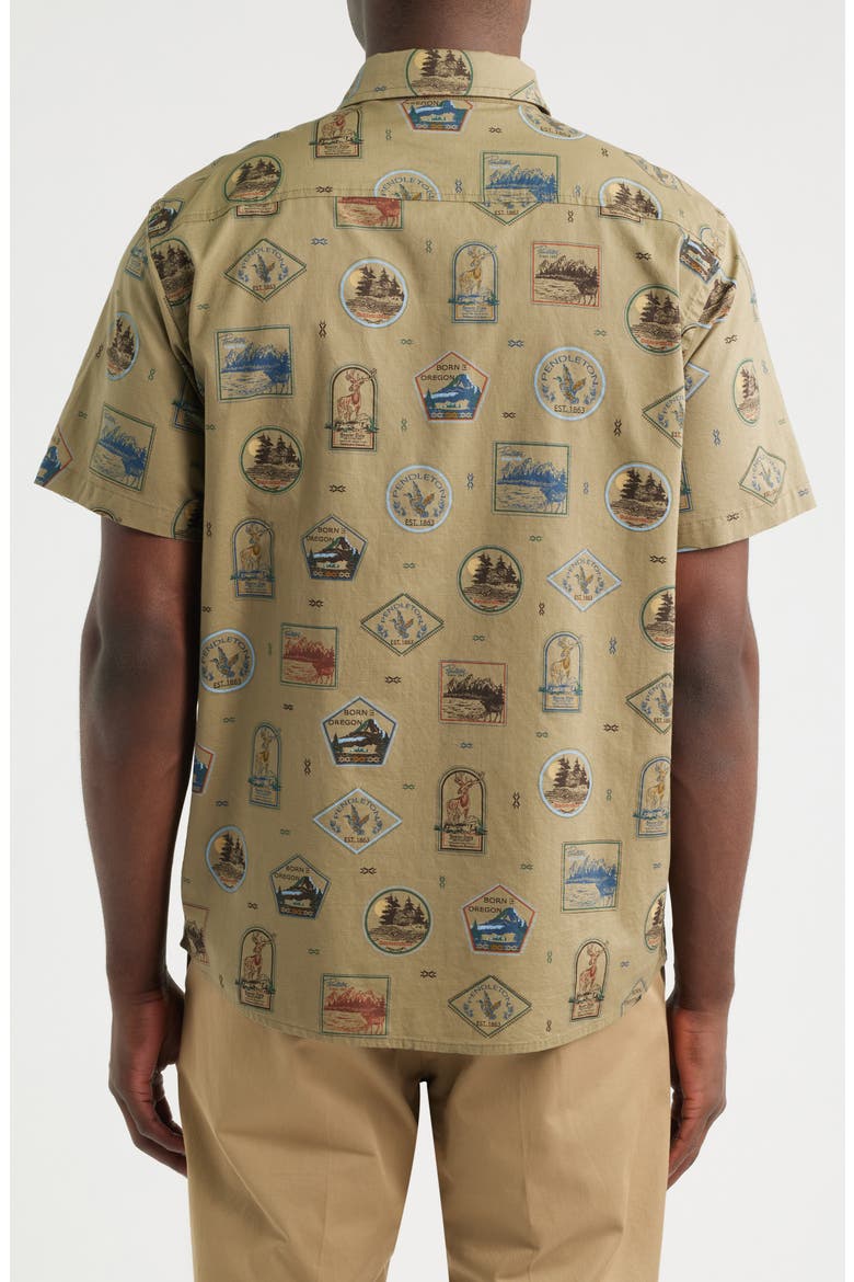Shoreline Short Sleeve Cotton Button-Up Shirt, Alternate, color, ICON PATCH OLIVE
