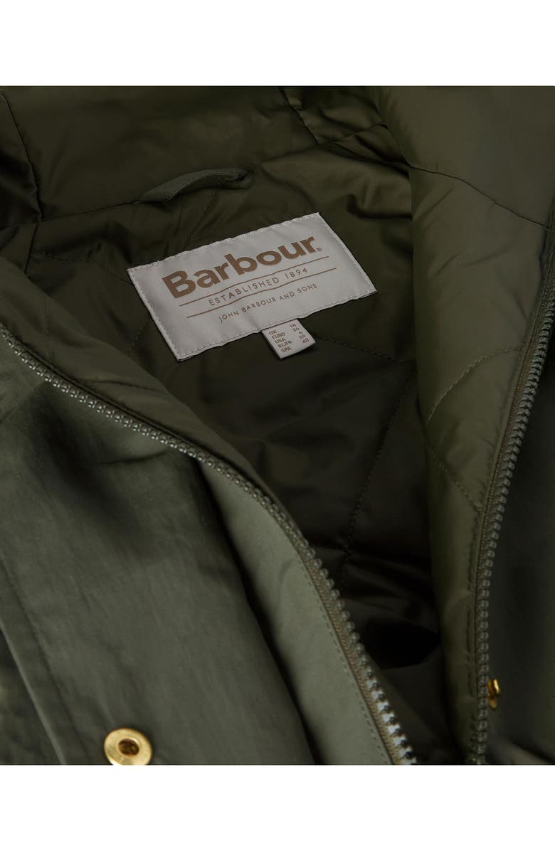 Barbour Catalina Hooded Water Resistant Coat, Alternate, color, Olive