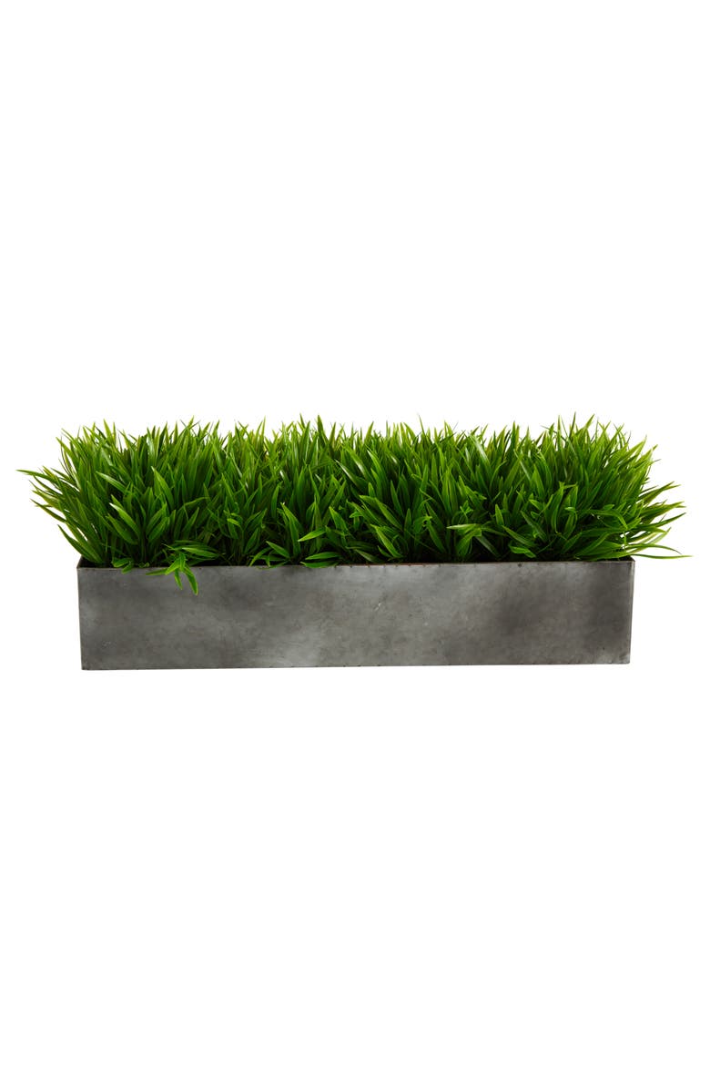 25-in Wild Grass Artificial Plant in Metal Planter, Main, color, Green