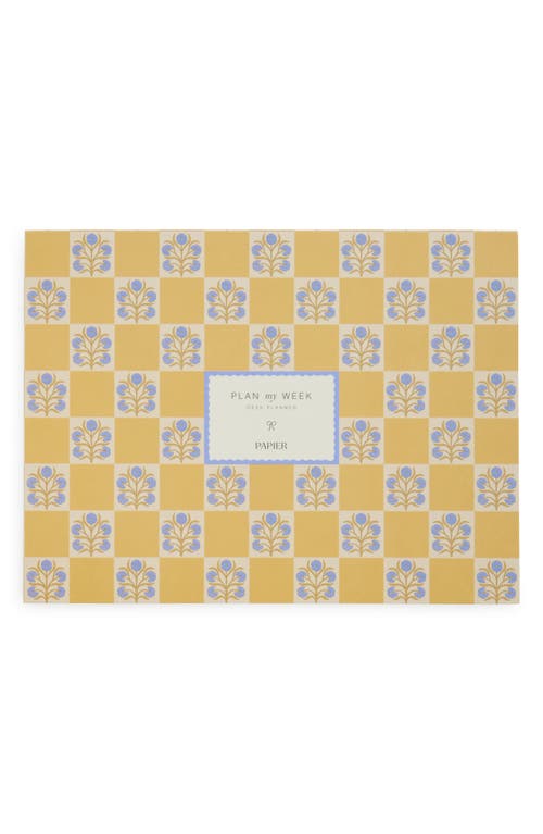 Papier Floral Checkerboard Weekly Desk Planner in Medium Yellow  product